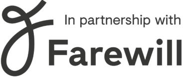 farewill in partnership with wordmark horizontal logo