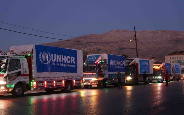 UN aid convoy of trucks to Hasbaya: Lebanon crisis and how UK for UNHCR supports Lebanon refugees