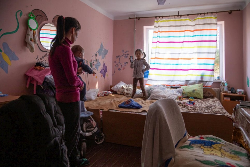 University dorm in western Ukraine offers escape for fleeing families